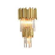 Applique murale LED art déco postmoderne en acier inoxydable avec cristal doré pour chambre