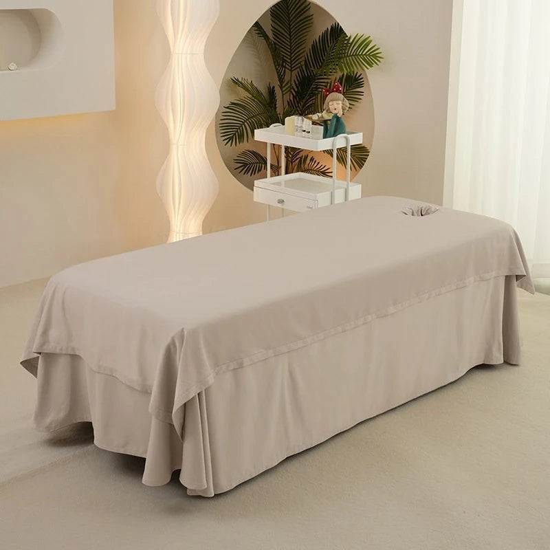 housse matelas massage uni polyester coton lit tout saisons beige moderne salon beauté