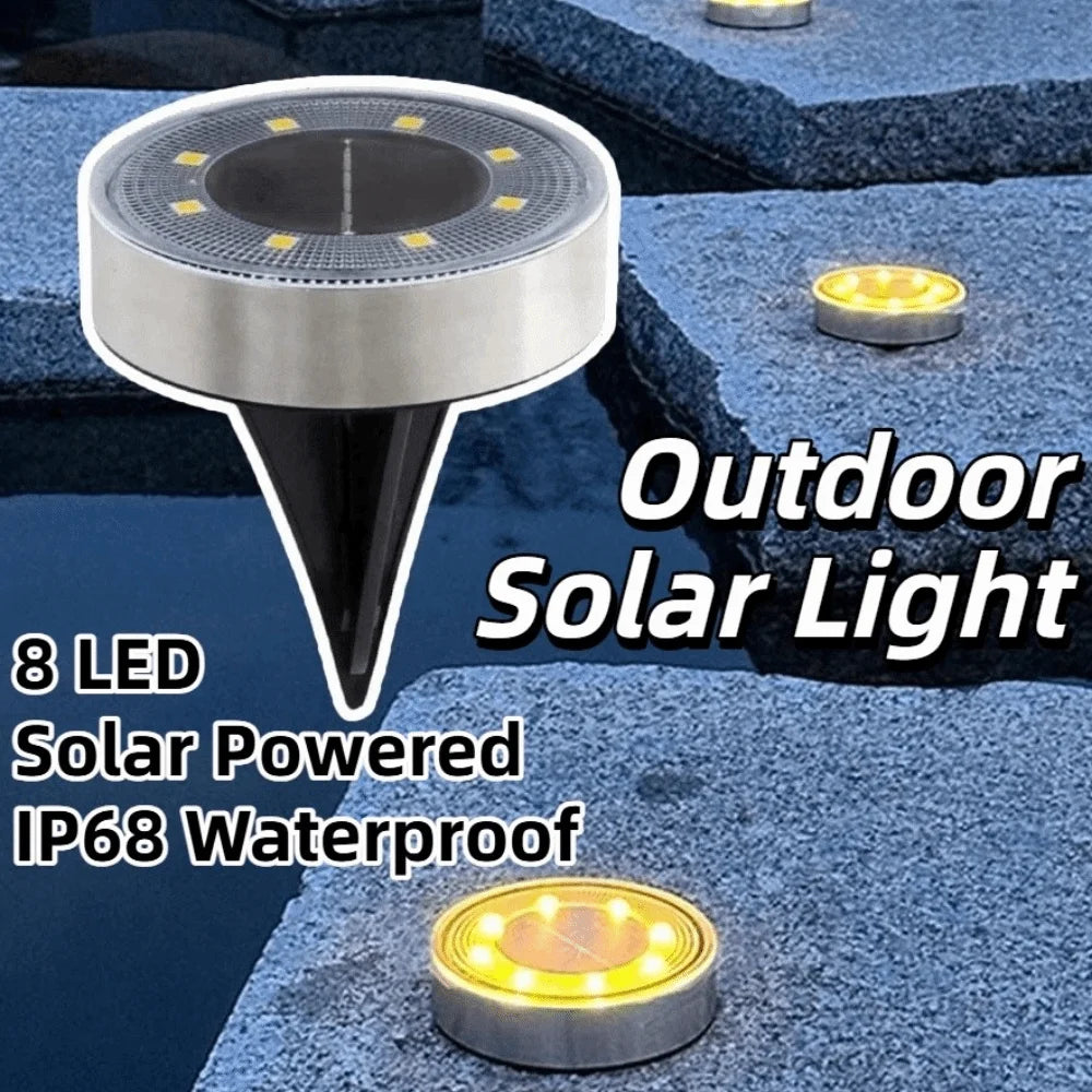 lampe solaire extérieure led argentée moderne facile ip68 étanche lumière chaude blanc
