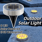 lampe solaire extérieure led argentée moderne facile ip68 étanche lumière chaude blanc