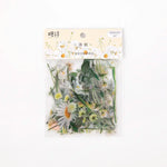 autocollants fleurs séchées multicolores vintage 40 pièces scrapbooking décoration semi transparentes