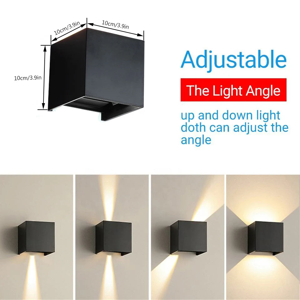 lampe murale led moderne noire blanche ip65 angle réglable rgbcct alexa google