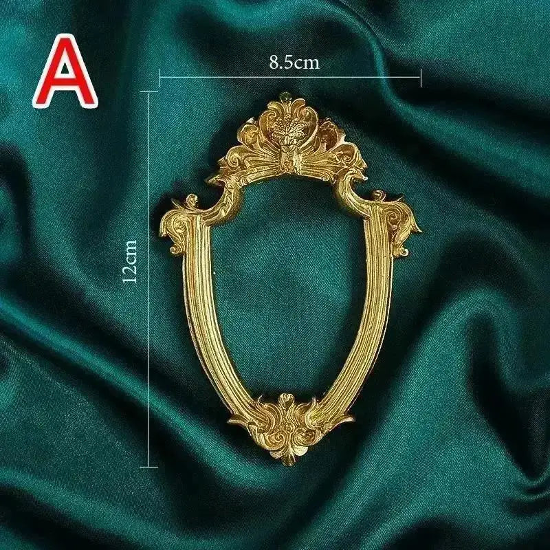 cadre photo vintage or floral résine décoratif européen baroque bijoux accessoire photo verte
