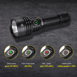lampe torche rechargeable led noire intense 6000k 3800lm durable outdoor camping fishing