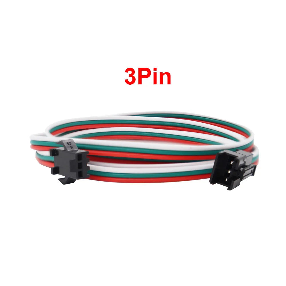 câbles électrique extension 24v led 2pin 3pin 4pin 5pin noir rouge vert bleu