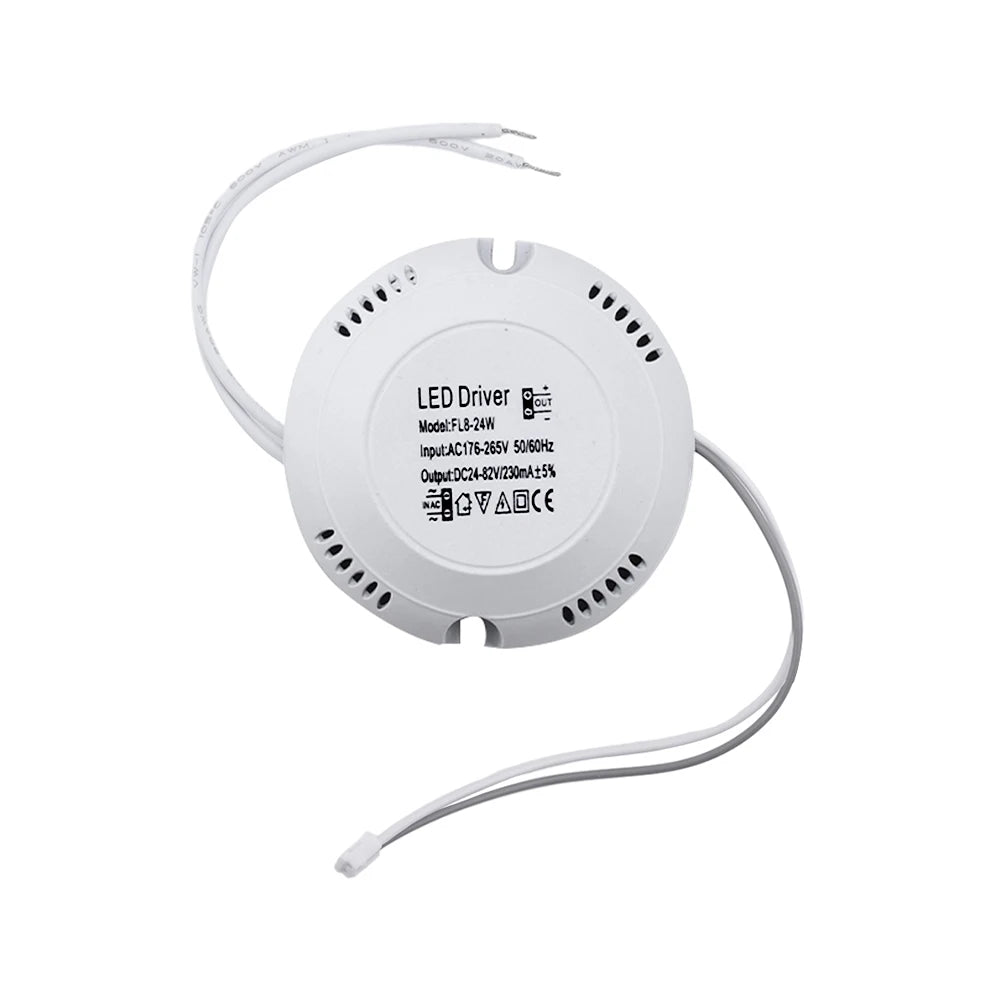 transformateur d'éclairage led driver 220v sortie 24v blanc moderne câbles 68mm opacité rond plat