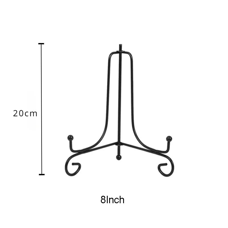 support assiettes noir spirale moderne boutons pieds différentes tailles assiettes compatible présentoir