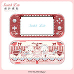coque protection nintendo switch lite animaux mignons blanc rose bleu adhésif festive