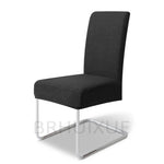 housse chaise tissu jacquard motifs géométriques gris clair moderne protection meuble détachable