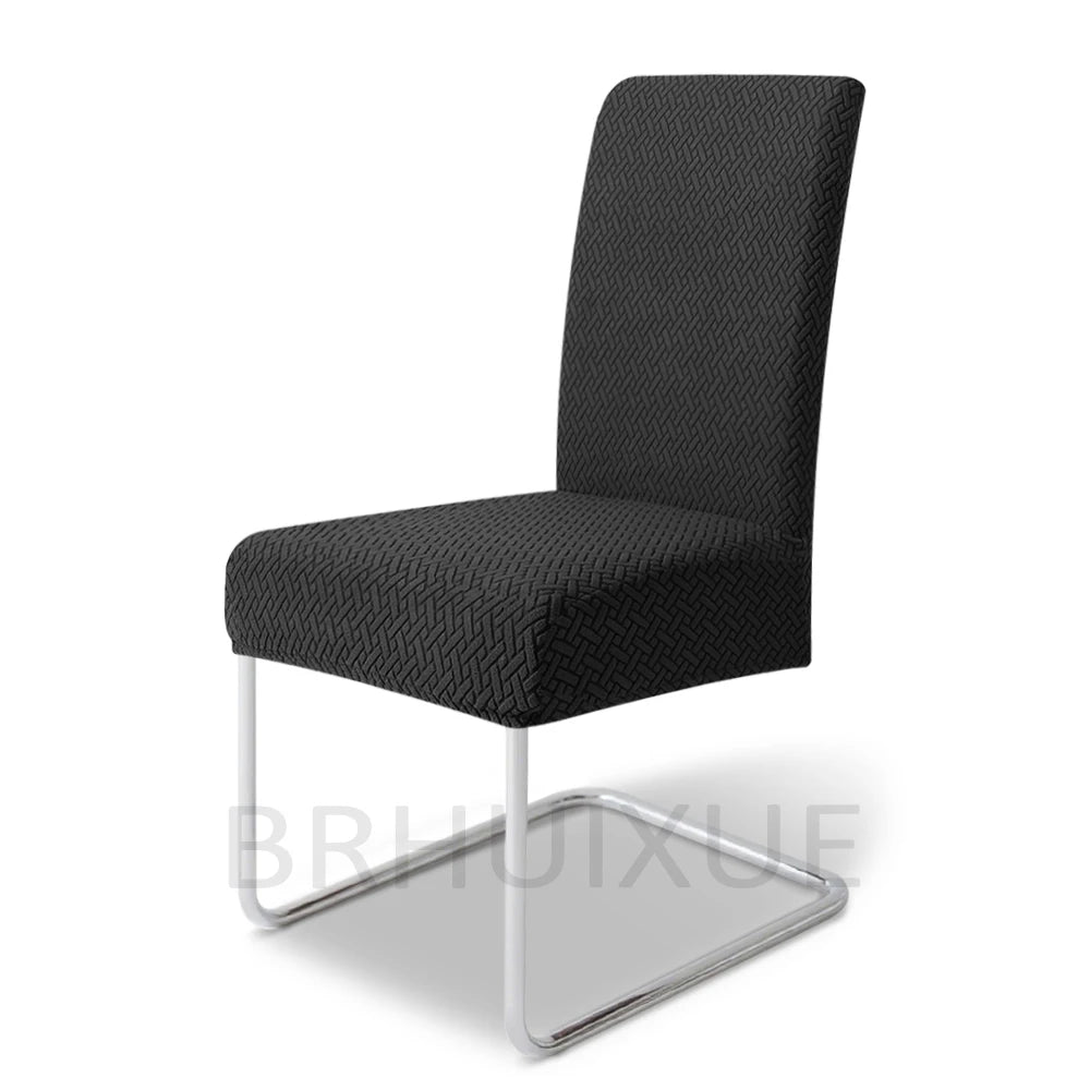housse chaise tissu jacquard motifs géométriques gris clair moderne protection meuble détachable