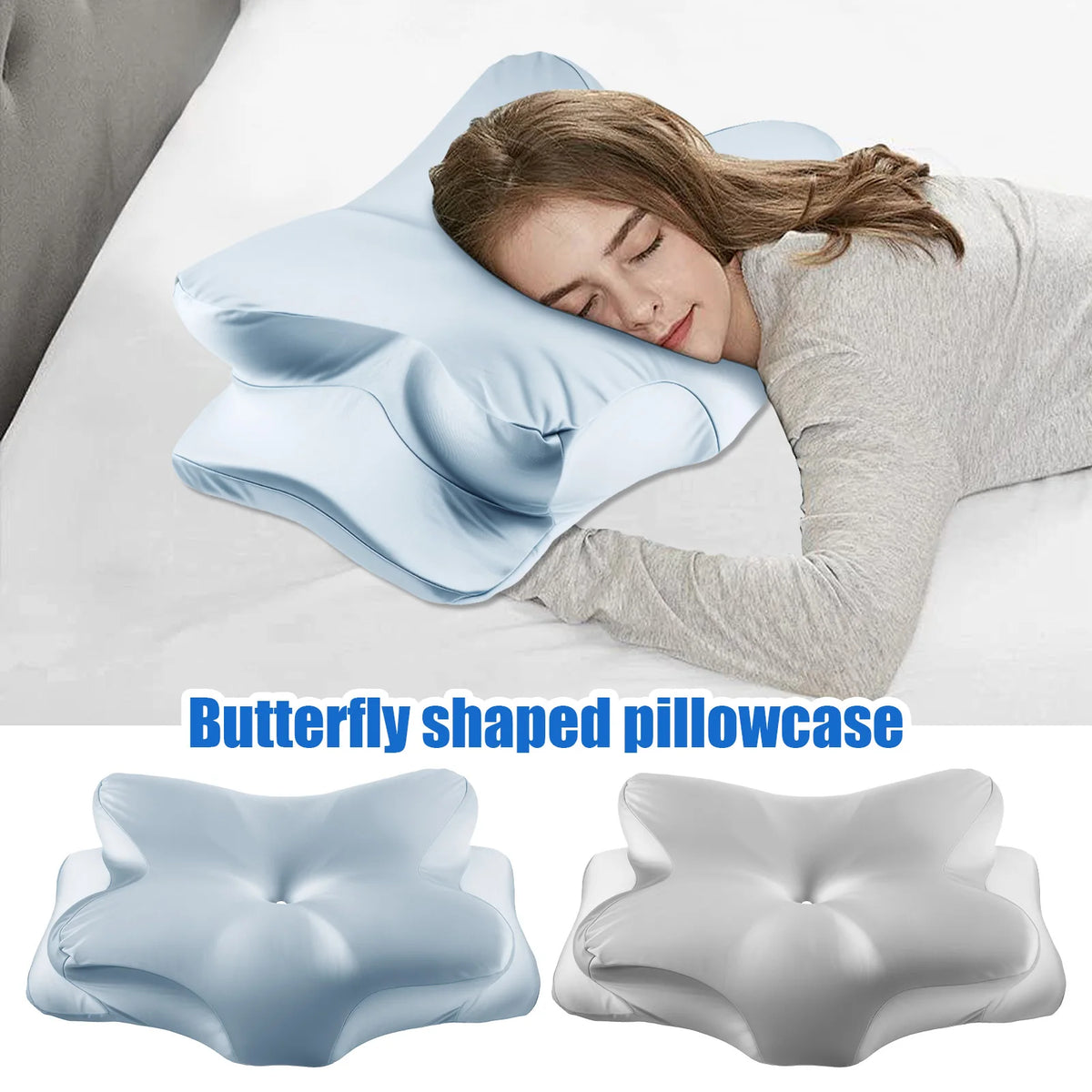 couvre lit papillon bleu clair soyeux moderne élégant fermeture glissière boucle dissimulée polyester coton