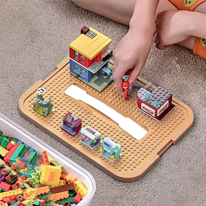 boîtes rangement empilables transparentes multicolores blocs construction clips fixations moderne jouets enfants