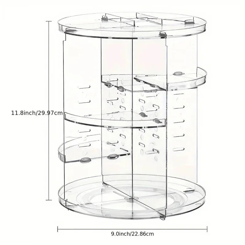 organisateur maquillage rotatif transparent moderne brosses vernis fond teint crèmes cosmétiques salle bain
