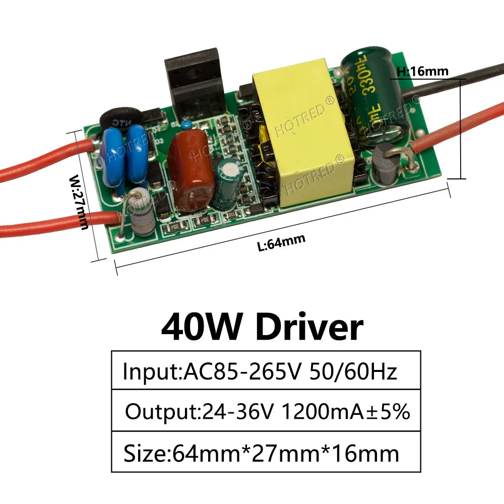 circuit intégré électronique moderne 60w 300ma 50v cc led vert jaune bleu rouge composants