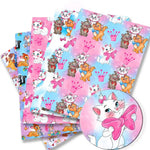 tissu coton polyester motif chatons roses couronnes rubans couture bricolage enfant 140x50cm
