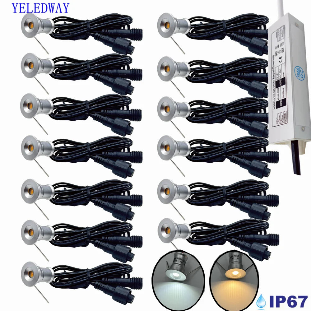 lumière led mini extérieure ip67 12v argentée moderne câble étanche