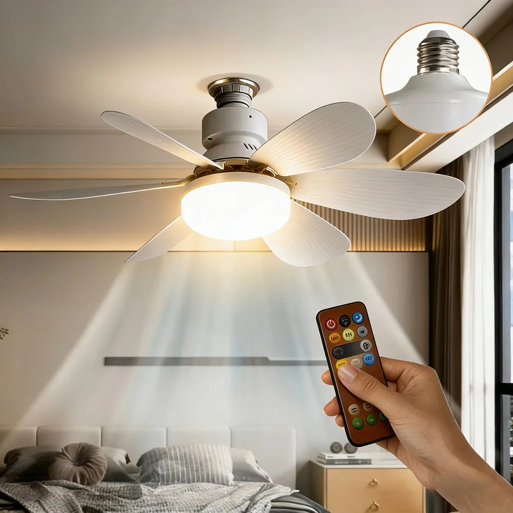 ventilateur lumière led 30w 40w blanc moderne télécommande éclairage salon