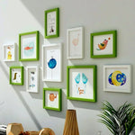 cadres photo modernes verriers blanc noir jaune rose lisses brillants divers motifs illustrations enfants