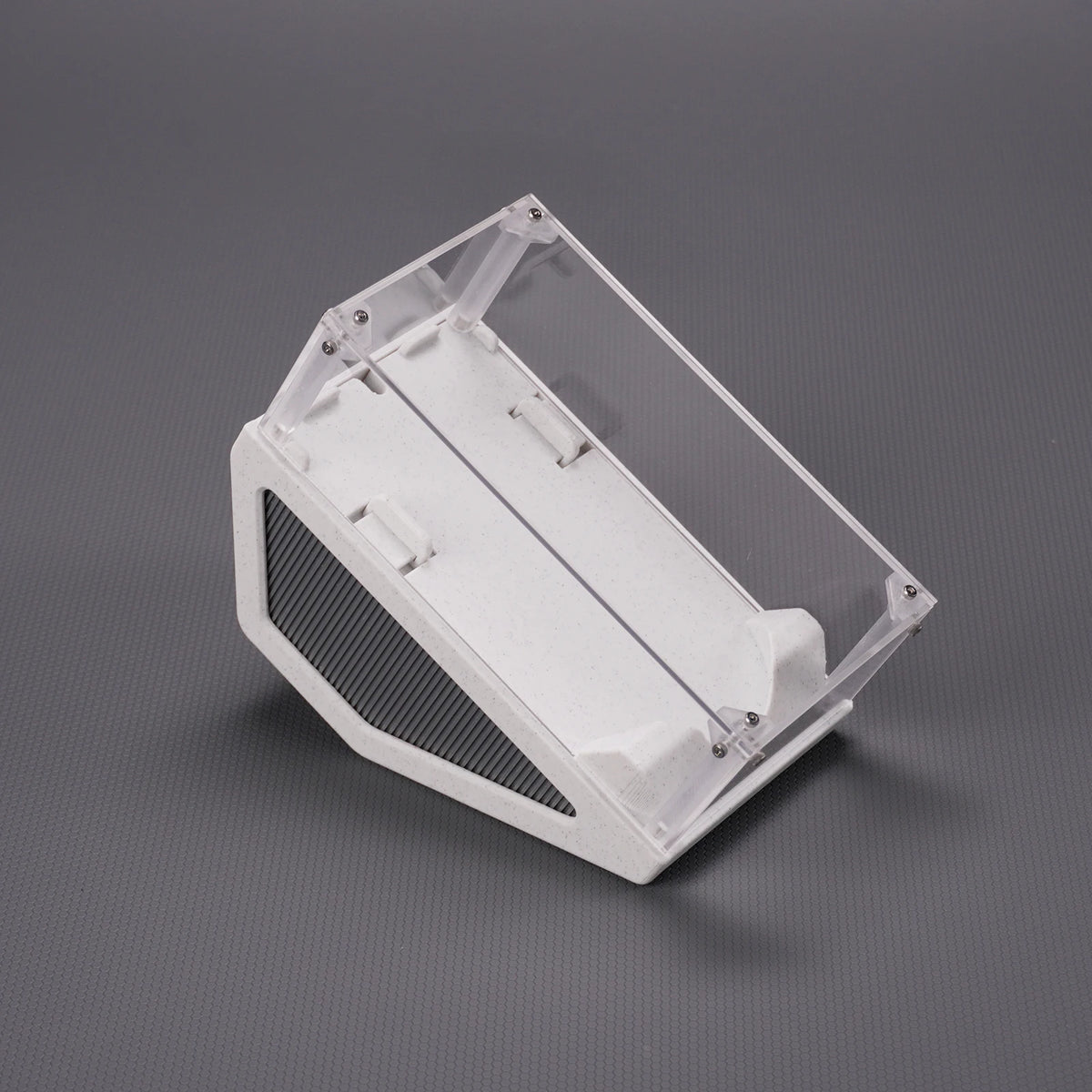 support souris transparent moderne clips ventilation jeu acrylique minimaliste đen trắng