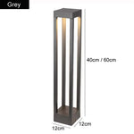 lampe extérieure led moderne noir gris rayures verticales ip65 12x12cm 60cm 40cm