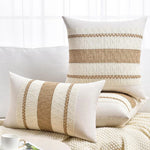 taies d'oreiller polyester vert clair rustique rayures horizontales non toxique respectueux environnement maison hospitalière