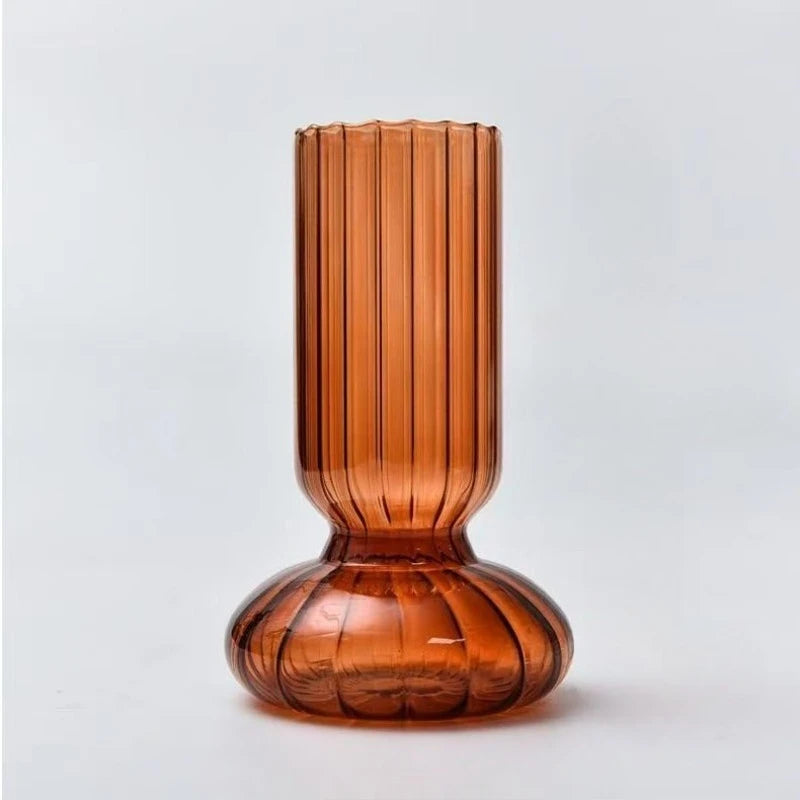 vases verre modernes rayures verticales couleur orange vert rose décoration maison