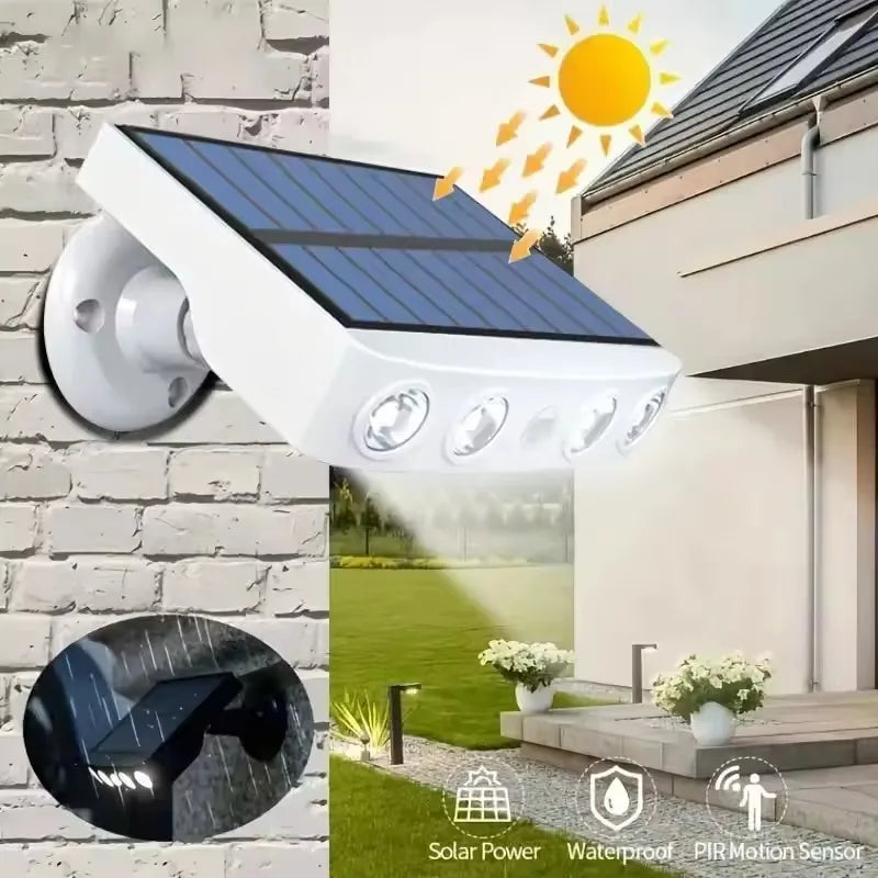 lampe solaire murale détecteur mouvement led blanc moderne verre trempé ipx65