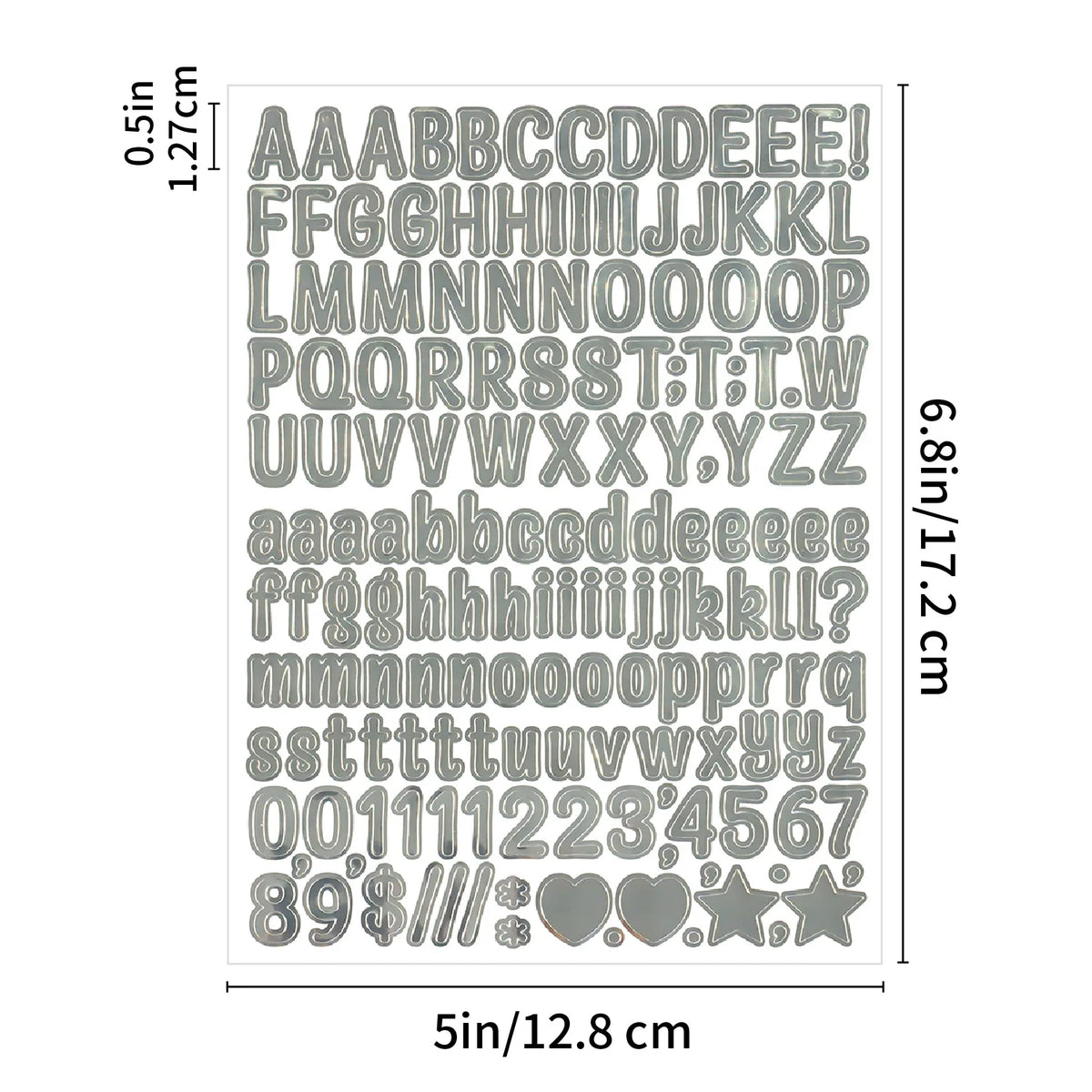 sticker lettre majuscule minuscule chiffre or argent adhésif moderne élégant bijou diy craft alphabet