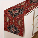chinois bohème rouge géométrique lin table runner tissage maison festive mariage traditions ornemental
