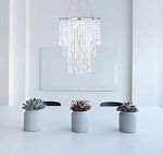lampe suspendue abat jour cristal transparent classique tringle chambre salon mariage