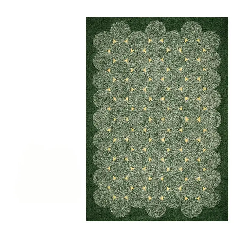 tapis vert moderne salon durable polyester texture douce adhésif circulaire géométrique