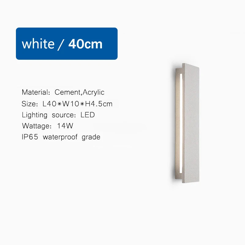 applique murale led moderne gris blanc calcaire étanche extérieure entrée jardin villa