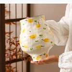 vase moderne peinture abstraite blanc bleu vert jaune artisanal fleur table decoration piece