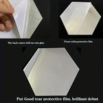 miroir hexagonal moderne blanc géométrique 10 pièces adhésif auto collantintérieur décoration artísticopaque