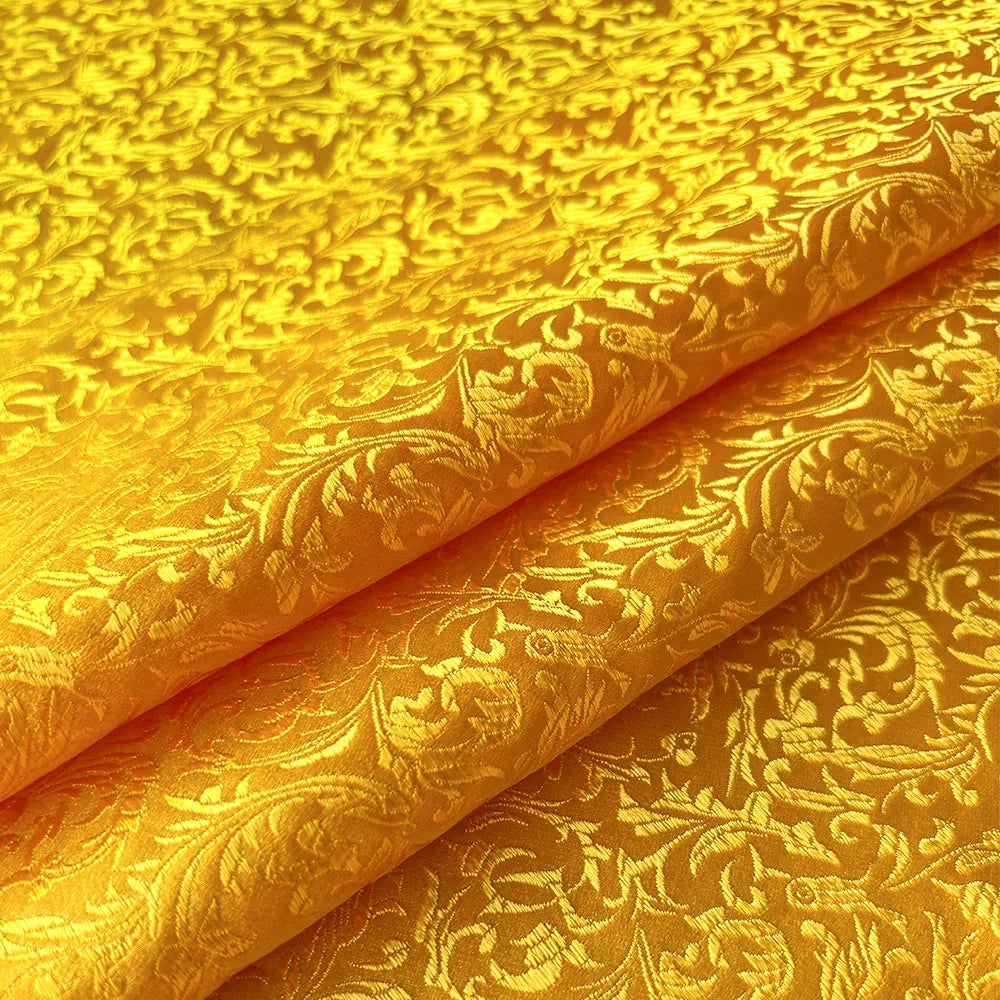 tissu brocart floral jaune bleu rouge violet 75cm largeur traditionnel patchwork bricolage