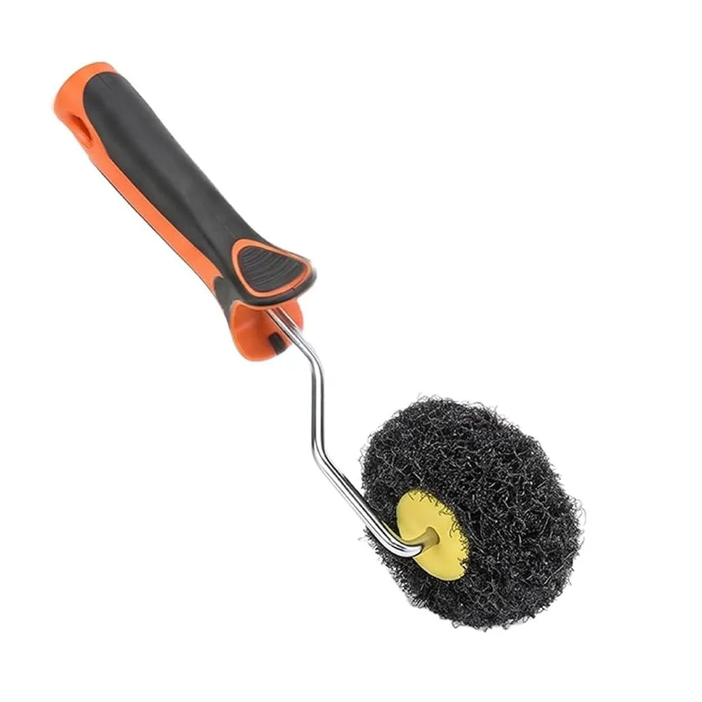 rouleau coin plâtre jointoiement fibreux professionnel outil construction rénovation orange noir jaune gris clair
