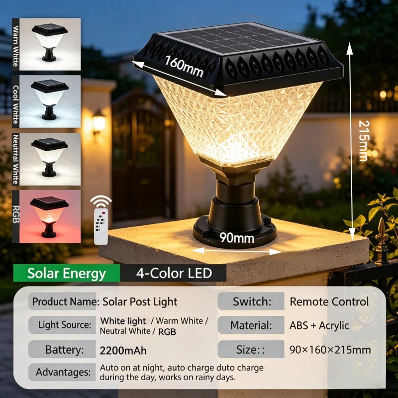 lampe solaire murale ip65 moderne transparente motifs géométriques autocontrôle batterie intégrée éclairage extérieur