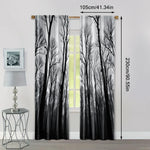 rideau noir forêt moderne polyester 75x166 105x230 130x210 deux pièces