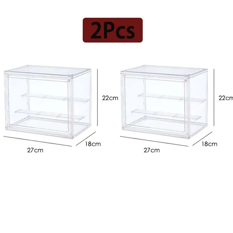 boîtes rangement transparentes acrylique poignées réutilisables modernes minimalistes grande capacité