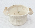 panier rangement coton brodé animaux blanc poignées amovibles respectueux environnement moderne doux