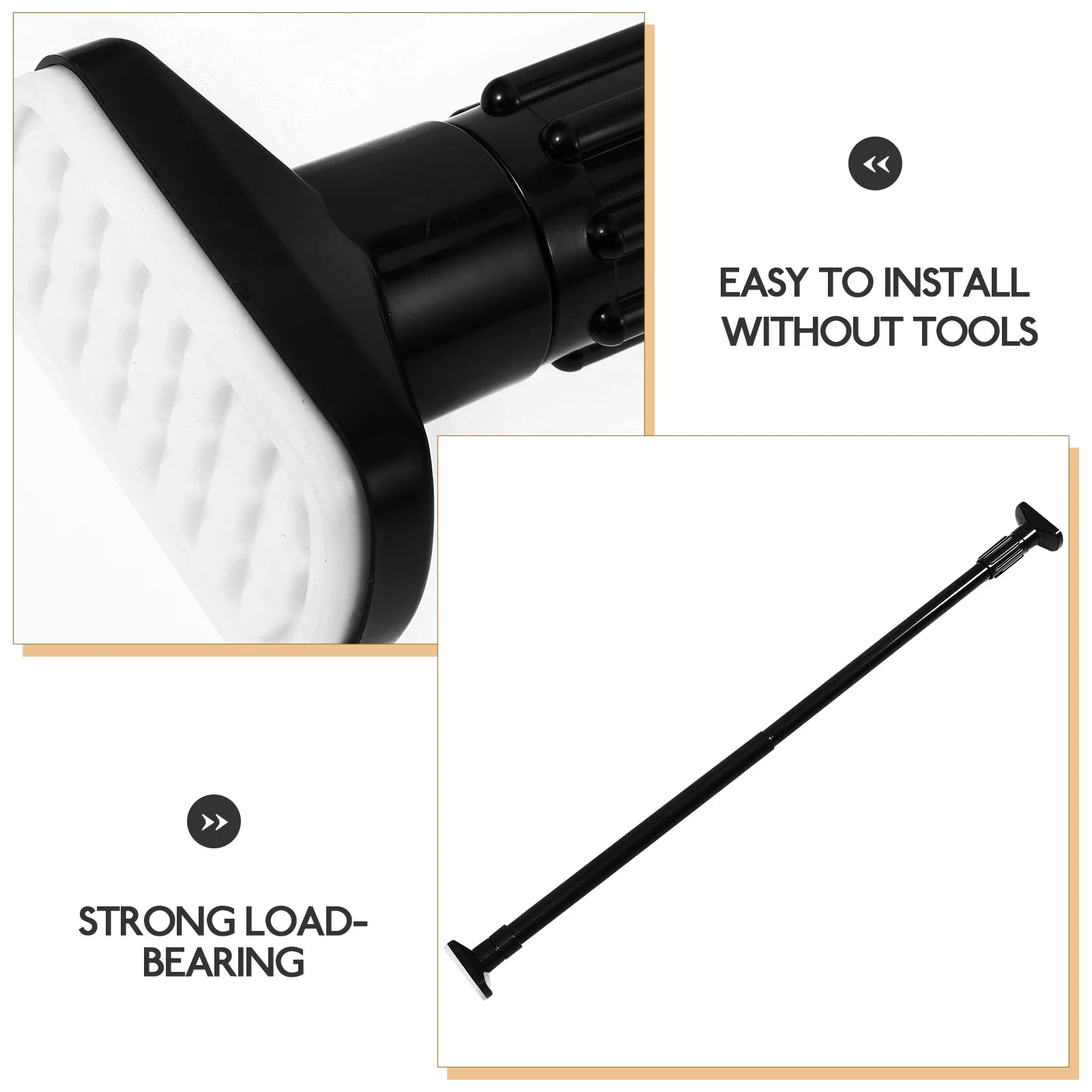 Comparaison des couleurs noir et blanc de la tringle extensible rideau