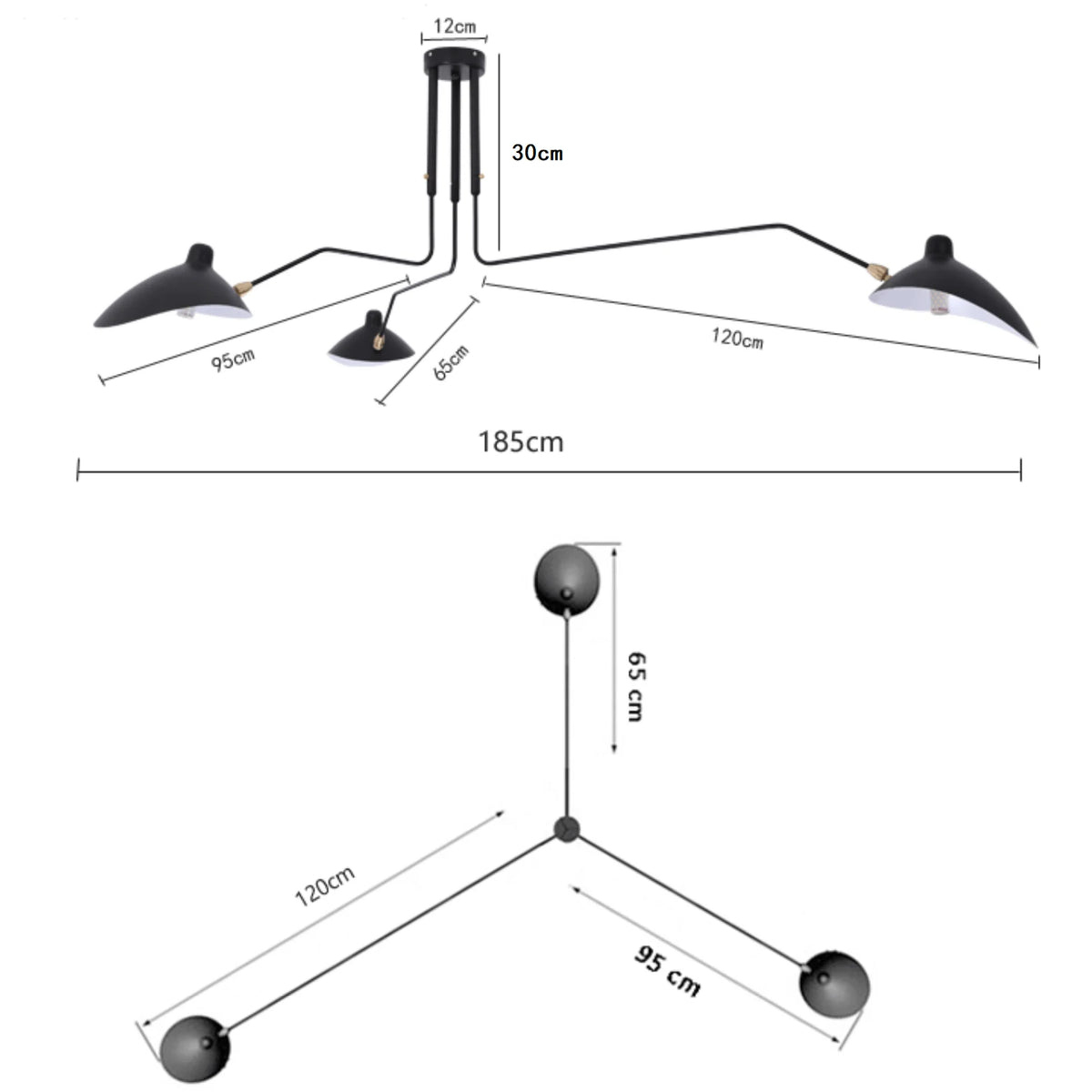 lampe suspension moderne noire dorée fixations vis incluant ampoule câble électrique