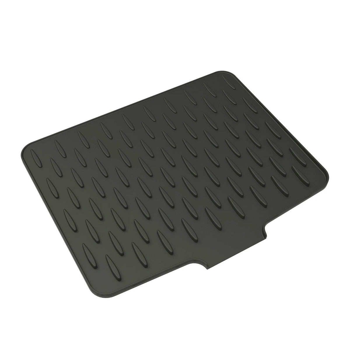 tapis drainage vaisselle silicone gris moderne rayures diagonales respectueux environnement 40x32.5cm