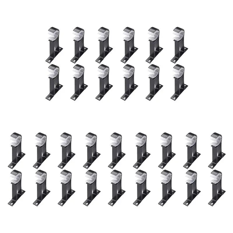 supports rideau noirs modernes boucles plastique texture métallique