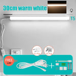 tube led blanc moderne adhésif 60cm câble 1.8m vis fixation 220v 2700k 6500k