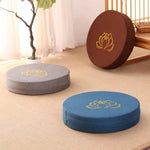coussin méditation yoga rond broderie fleur lotus mousse épaisse siège salon japonais