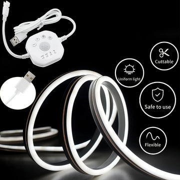 ruban led adhésif blanc moderne contrôleur tactile câble usb temporisationintérieur salon blanc chaud