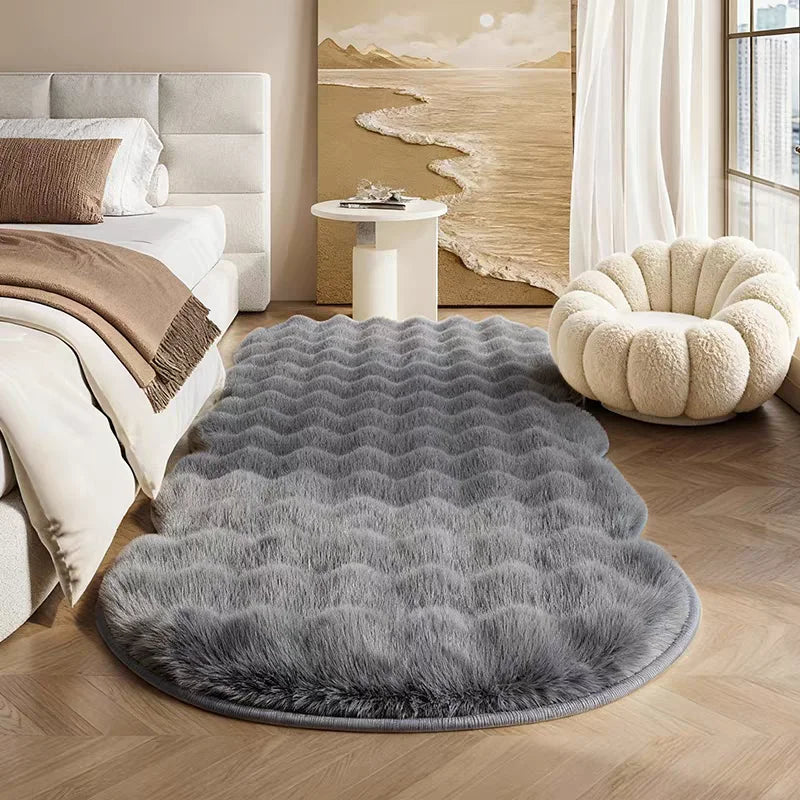 tapis salle bain antidérapant absorbant rapide flanelle beige gris marron ondulé moderne doux