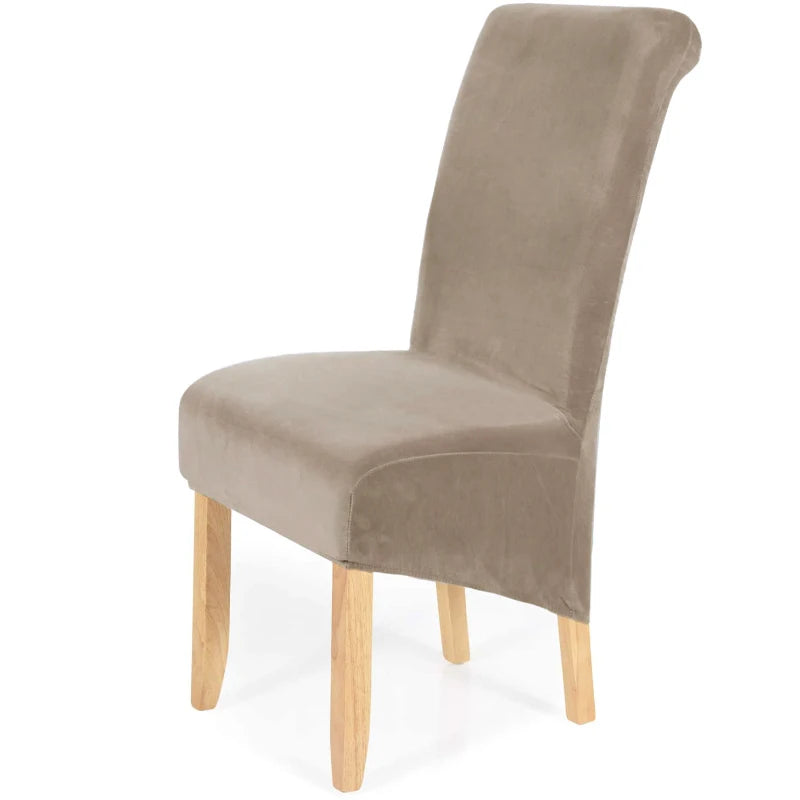 housses chaise velours stretch modernes gris foncé amovibles lavables grandes douces