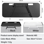 support multifonctionnel étagère réglable noir blanc rangement ordinateur moniteur télécommande câbles moderne minimaliste